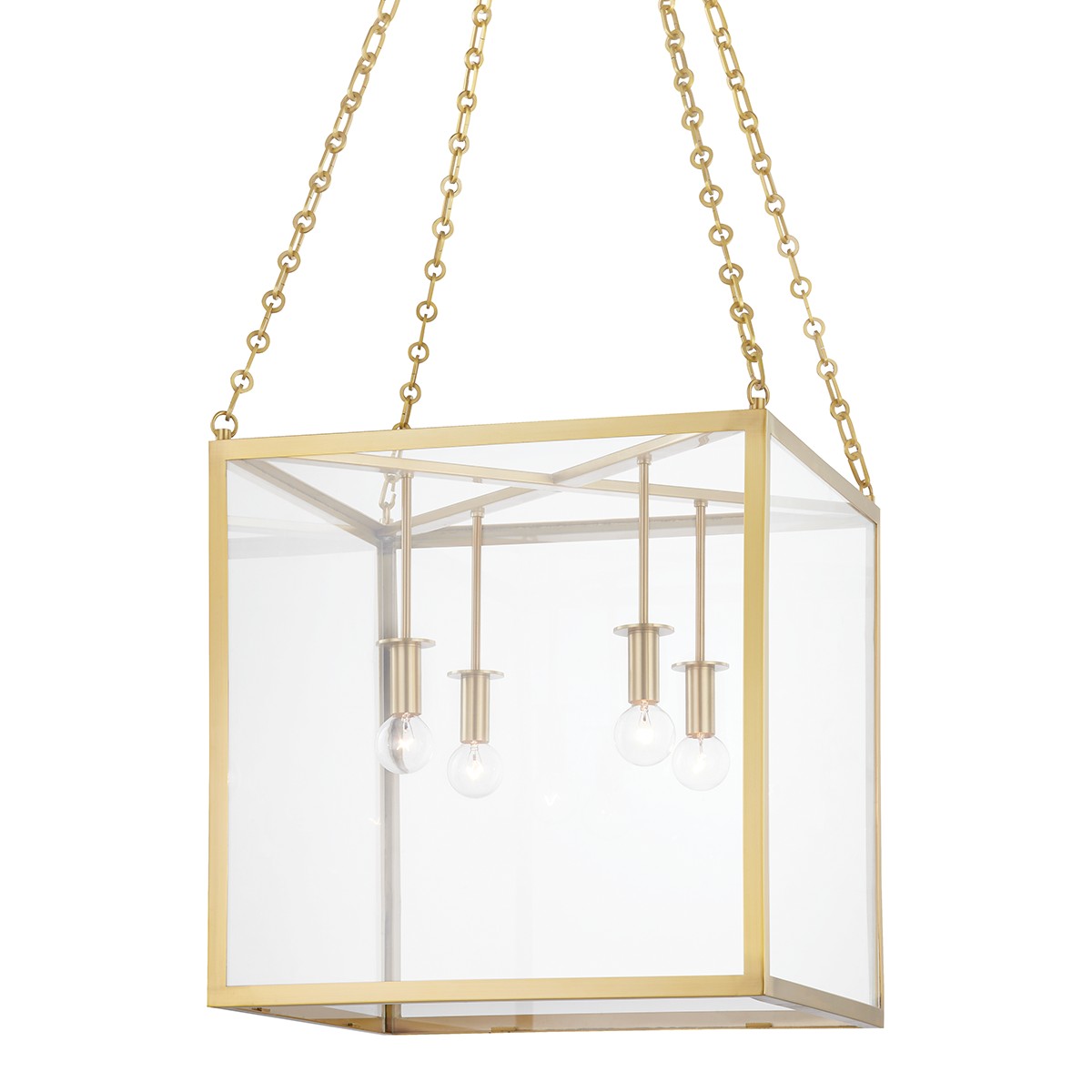 Hudson Valley - 4118-AGB - Four Light Pendant - Catskill - Aged Brass