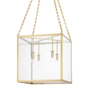 Hudson Valley - 4118-AGB - Four Light Lantern - Catskill - Aged Brass