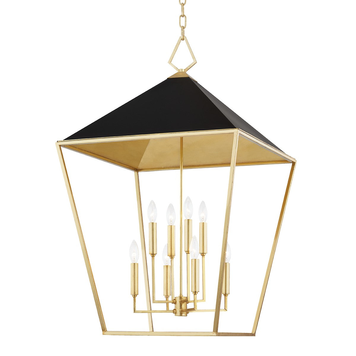 Hudson Valley - 5724-GL/BK - Eight Light Pendant - Paxton - Gold Leaf/Black