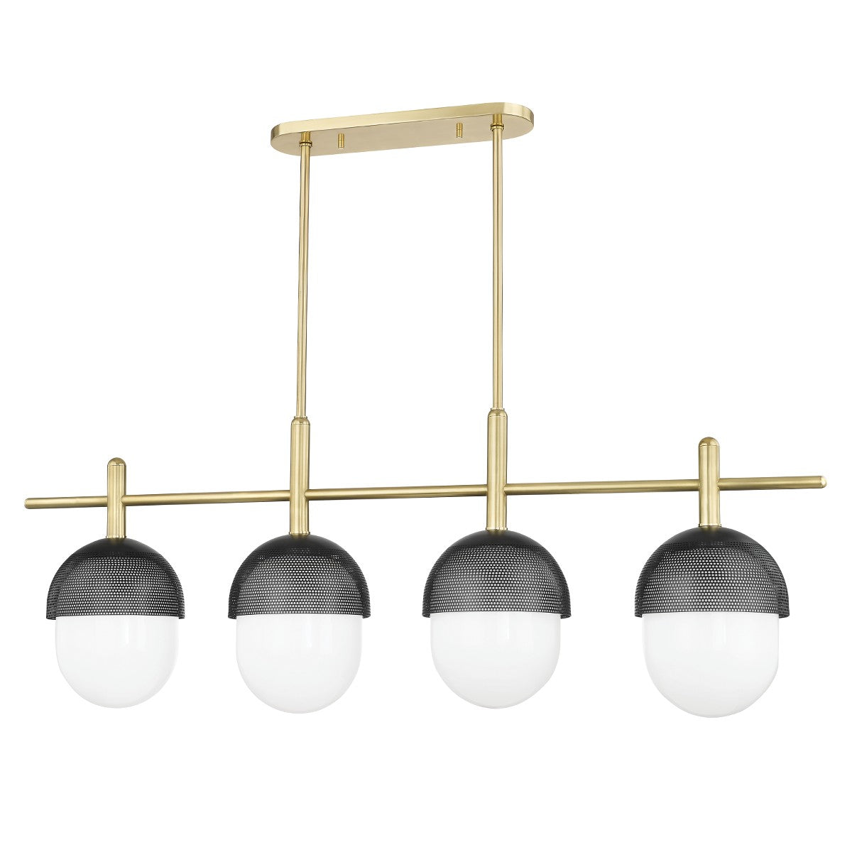 Hudson Valley - 6152-AGB/BK - Four Light Island Pendant - Nyack - Aged Brass/Black