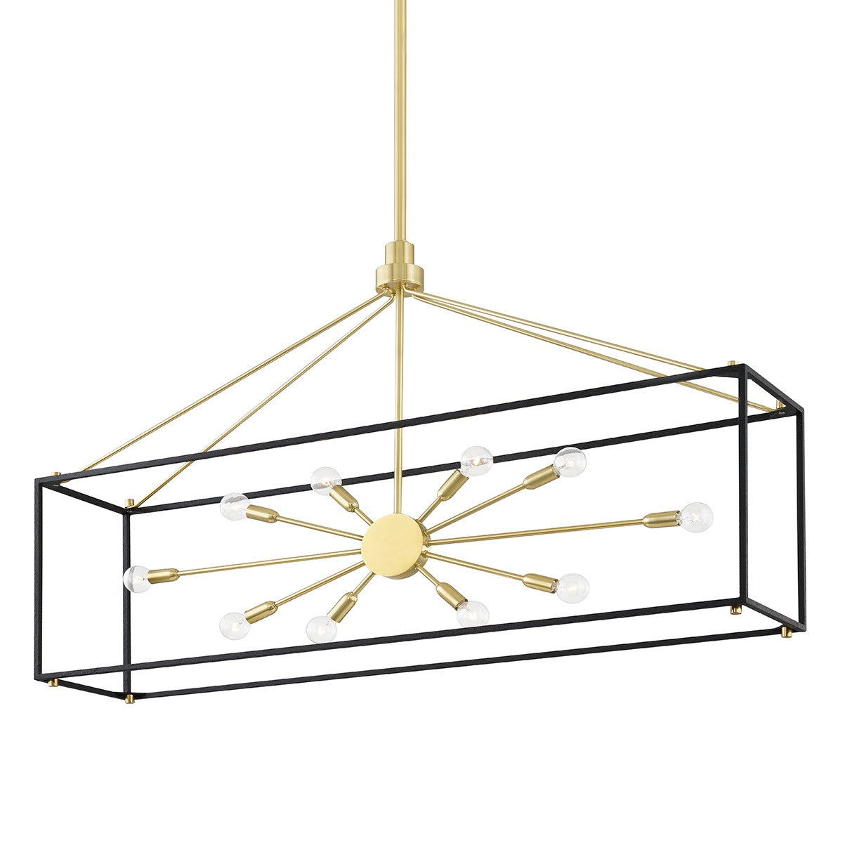 Hudson Valley - 8948-AGB/BK - Ten Light Island Pendant - Glendale - Aged Brass/Black