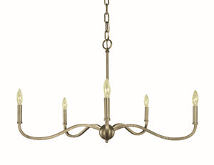 Framburg - 5643 SP - Five Light Chandelier - Heidelberg - Satin Pewter