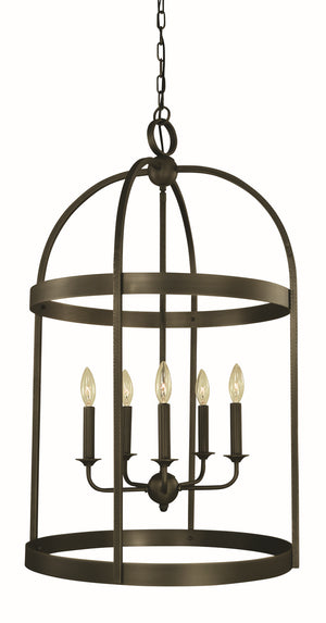 Framburg - 5645 IRON - Five Light Foyer Chandelier - Heidelberg - Iron