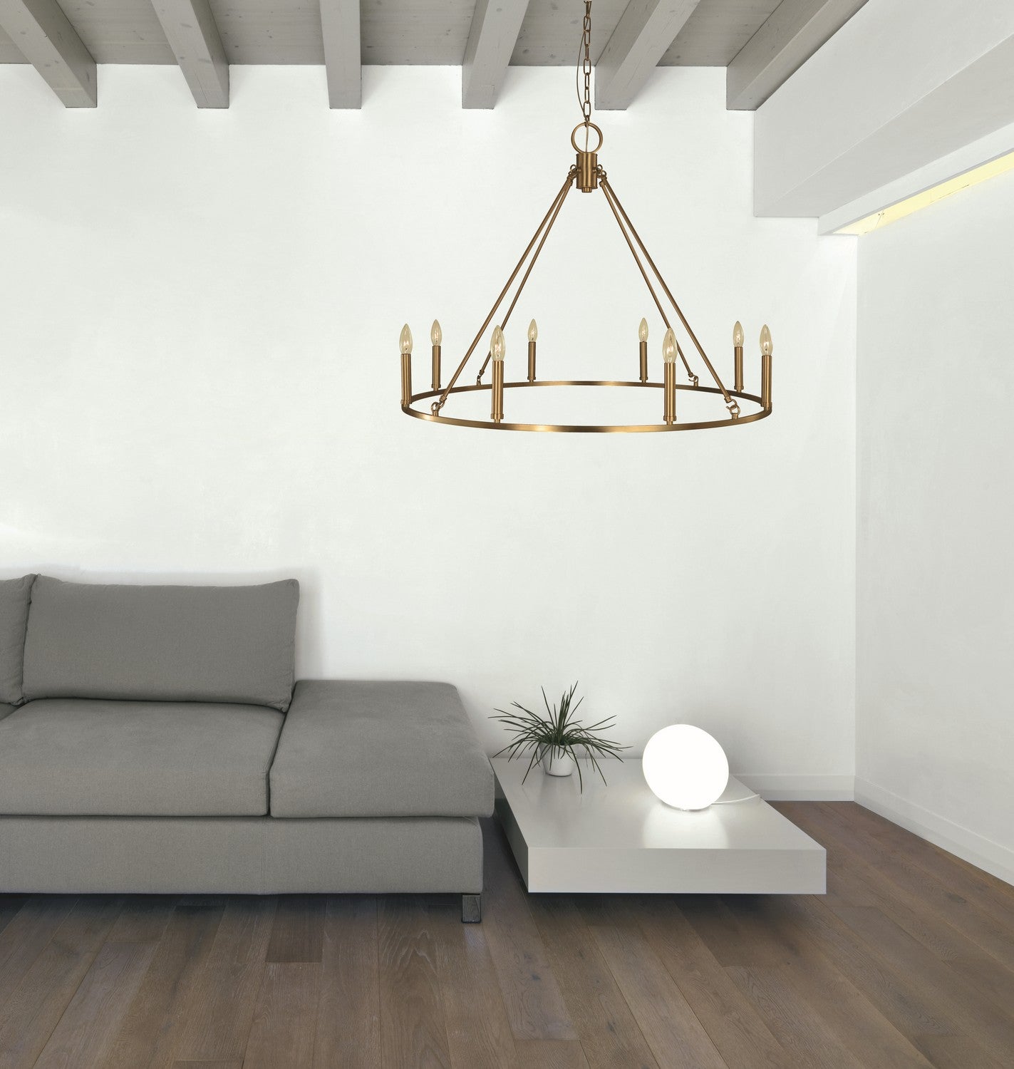 Framburg - 5658 BR - Eight Light Chandelier - Midtown - Brushed Brass