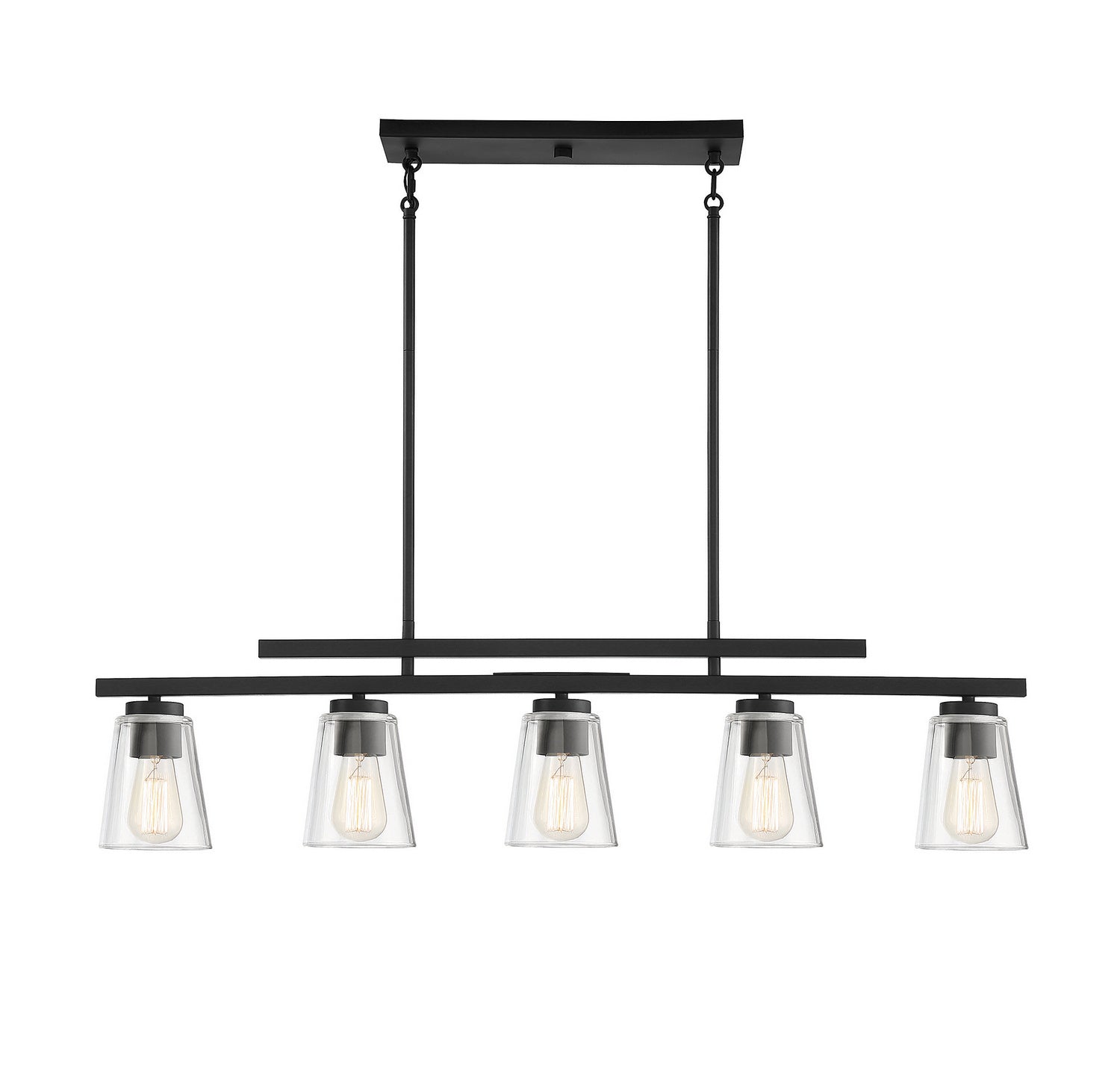 Savoy House - 1-1023-5-89 - Five Light Linear Chandelier - Calhoun - Matte Black