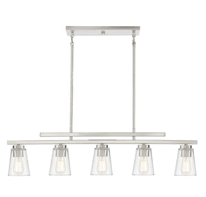 Savoy House - 1-1023-5-SN - Five Light Linear Chandelier - Calhoun - Satin Nickel