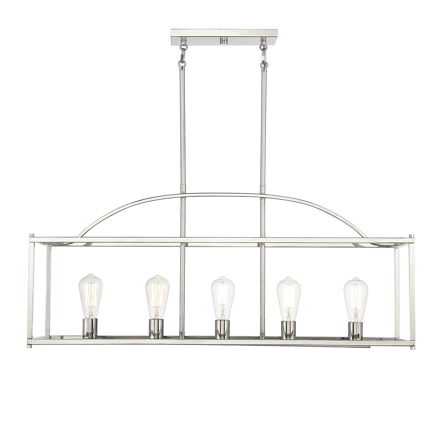 Savoy House - 1-190-5-109 - Five Light Linear Chandelier - Palladian - Polished Nickel