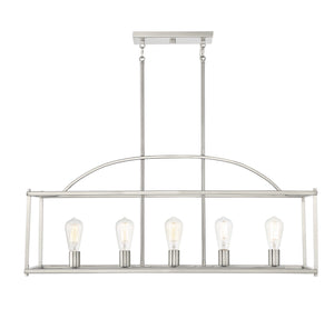 Savoy House - 1-190-5-SN - Five Light Linear Chandelier - Palladian - Satin Nickel