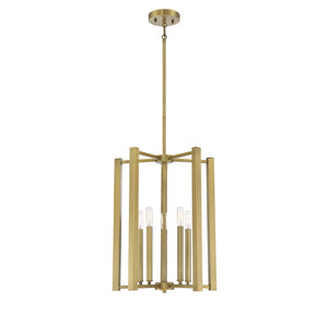 Savoy House - 3-7701-5-322 - Five Light Pendant - Benson - Warm Brass