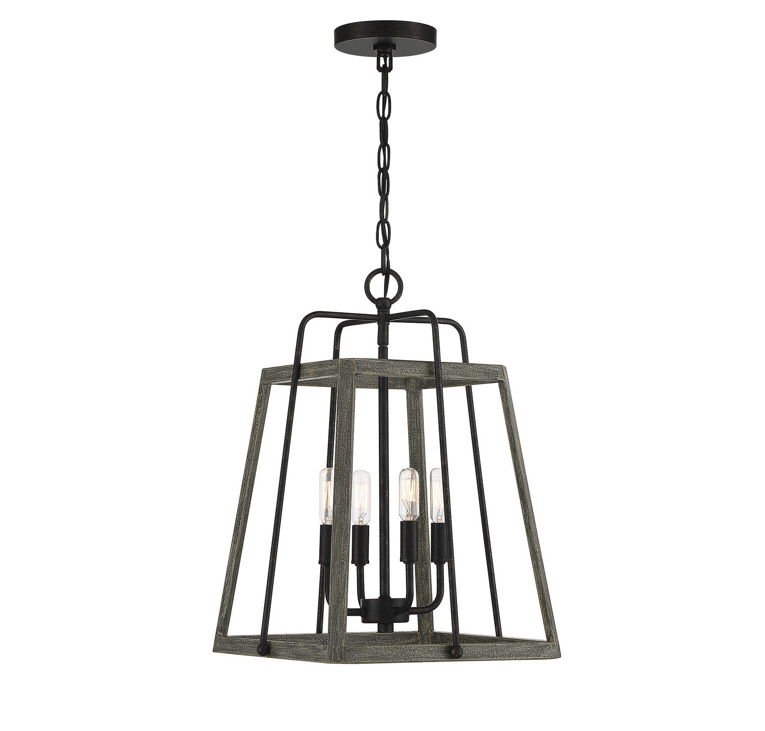 Savoy House - 7-8893-4-101 - Four Light Pendant - Hasting - Noblewood with Iron