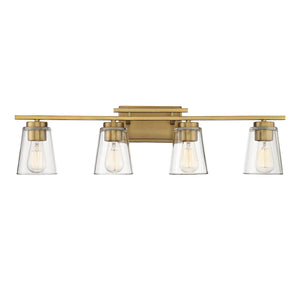 Savoy House - 8-1020-4-322 - Four Light Bath Bar - Calhoun - Warm Brass