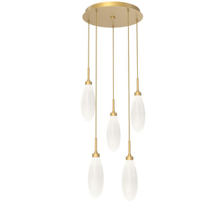 Hammerton Studio - CHB0071-05-GB-WL-C01-L3 - LED Pendant - Fiori - Gilded Brass