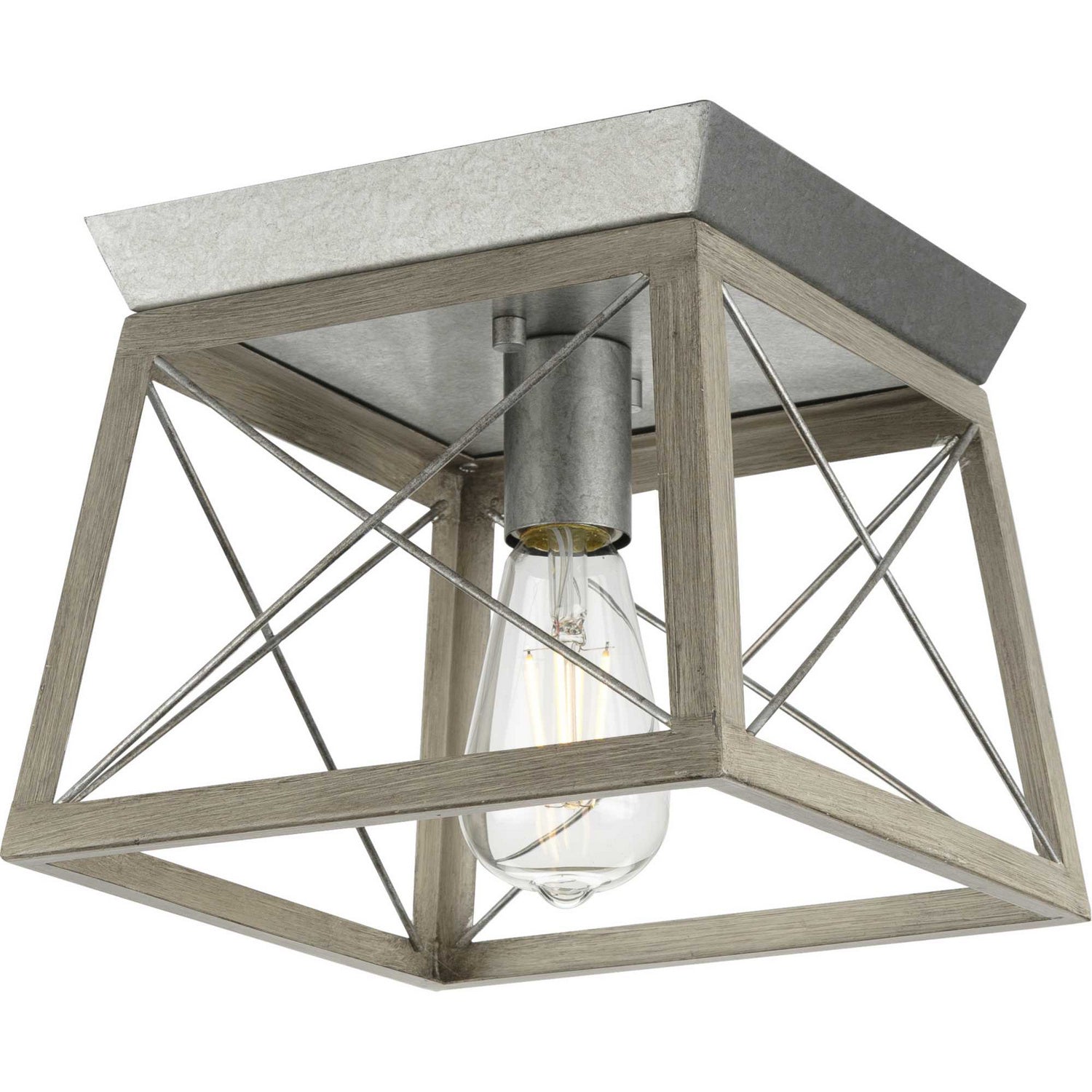 Progress Lighting - P350022-141 - One Light Flush Mount - Briarwood - Galvanized Finish