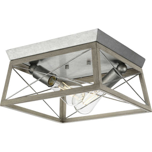 Progress Lighting - P350039-141 - Two Light Flush Mount - Briarwood - Galvanized Finish