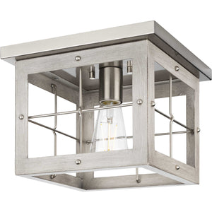 Progress Lighting - P350197-009 - One Light Flush Mount - Hedgerow - Brushed Nickel