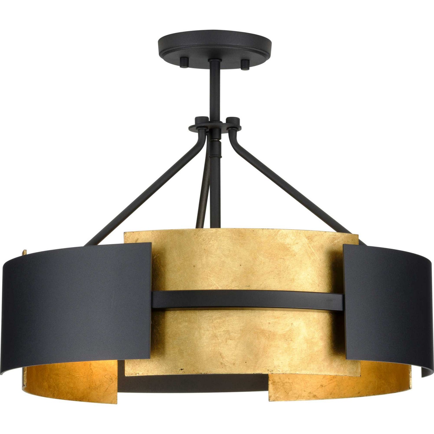 Progress Lighting - P350203-031 - Three Light Semi-Flush Conv - Lowery - Textured Black