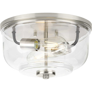 Progress Lighting - P350205-009 - Two Light Flush Mount - Rushton - Brushed Nickel