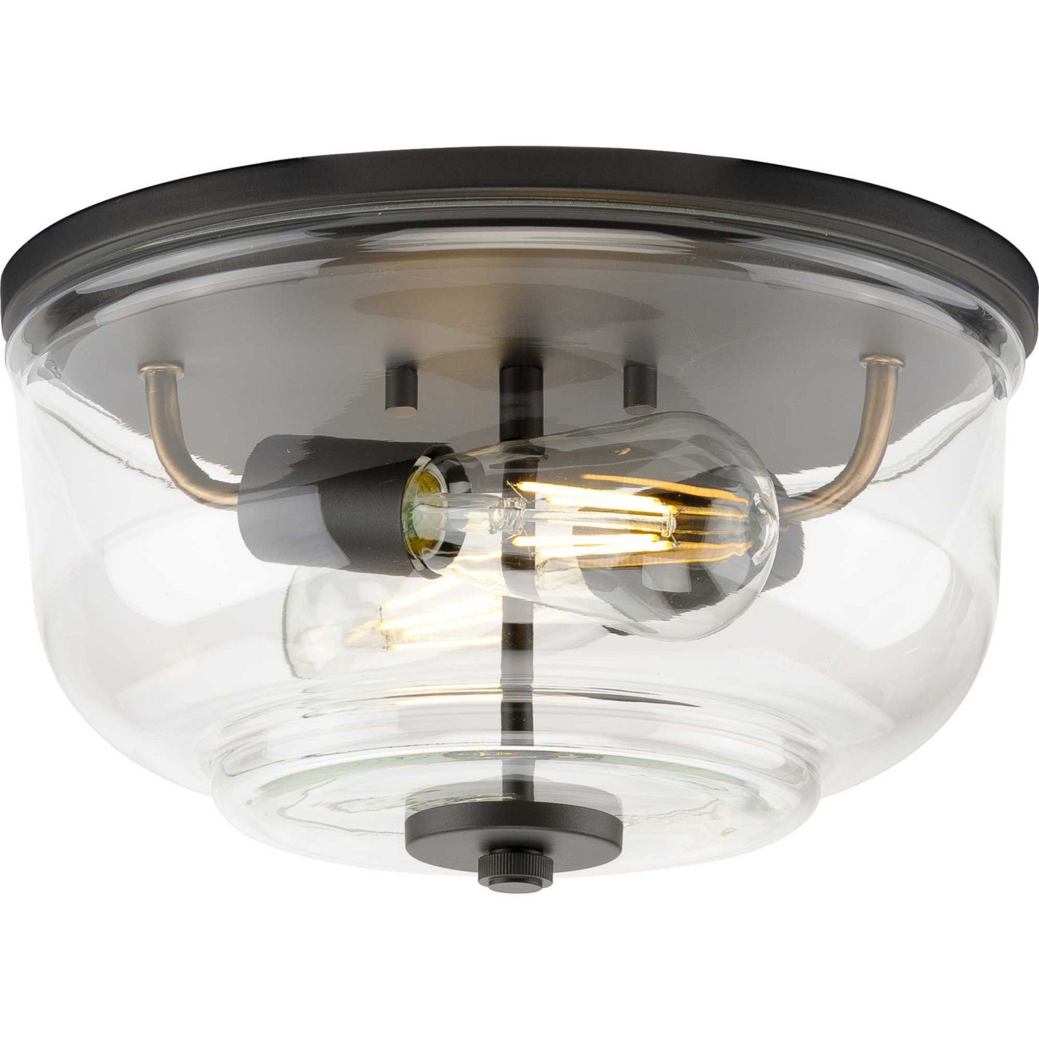 Progress Lighting - P350205-143 - Two Light Flush Mount - Rushton - Graphite