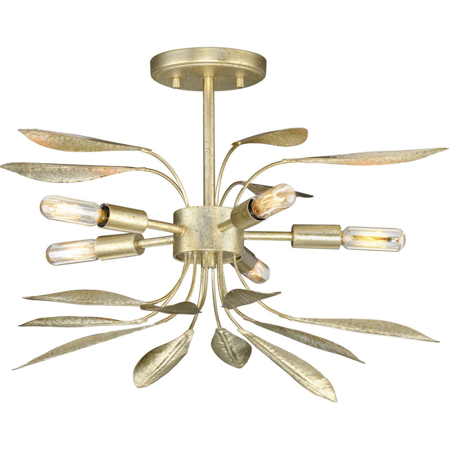 Progress Lighting - P350210-176 - Five Light Semi-Flush Conv - Mariposa - Gilded Silver