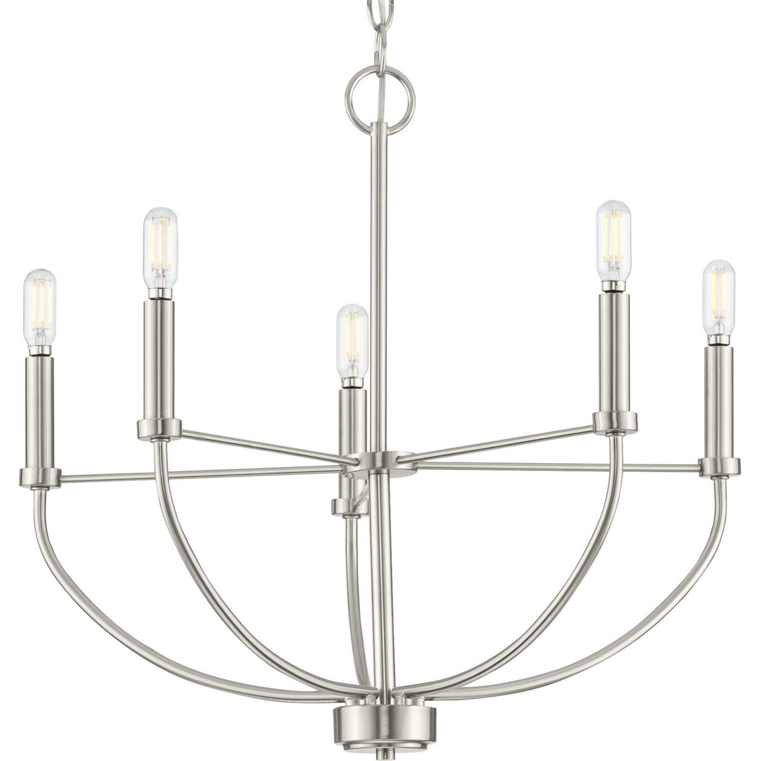 Progress Lighting - P400202-009 - Five Light Chandelier - Leyden - Brushed Nickel