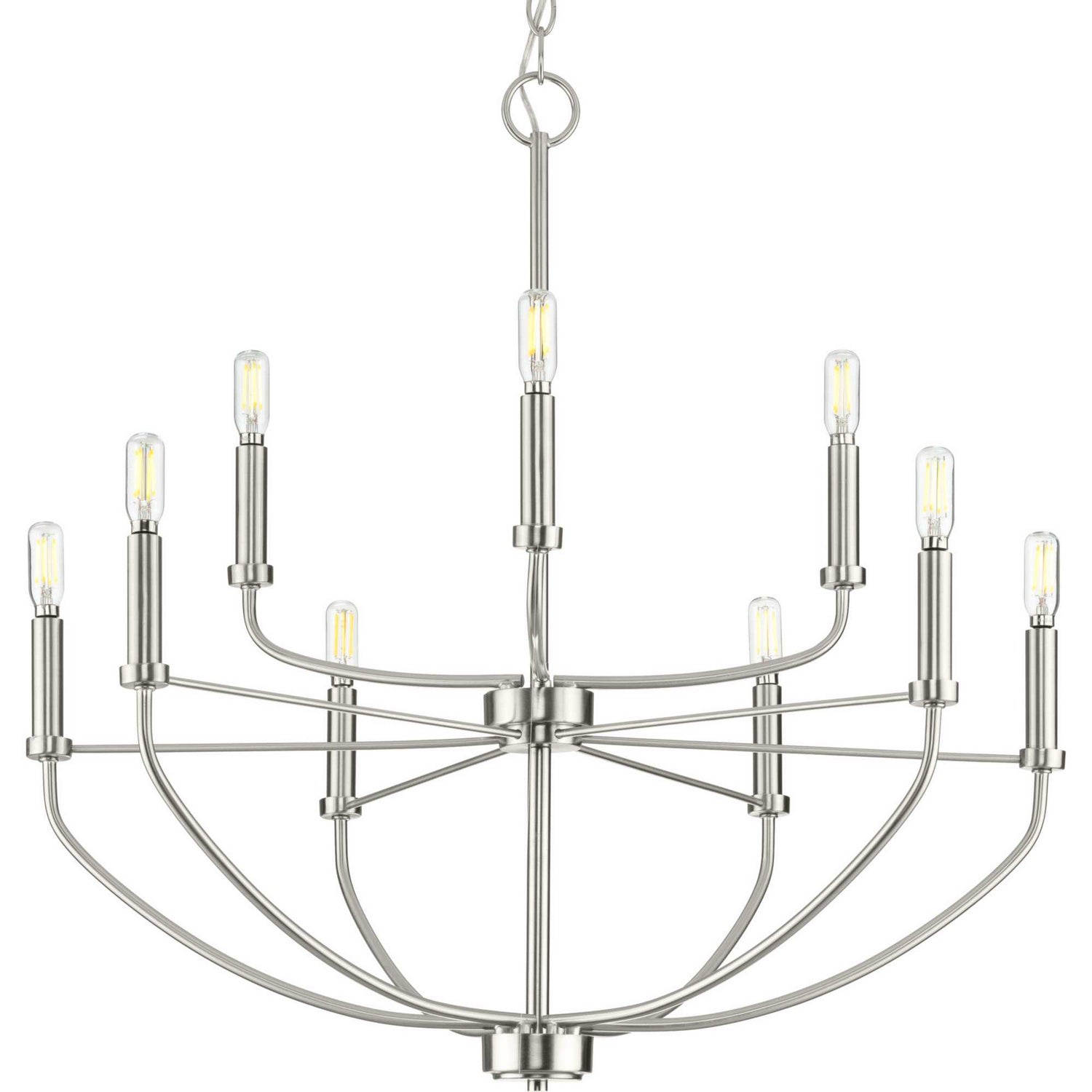 Progress Lighting - P400228-009 - Nine Light Chandelier - Leyden - Brushed Nickel