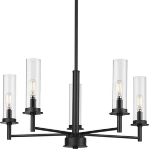 Progress Lighting - P400251-031 - Five Light Chandelier - Kellwyn - Matte Black