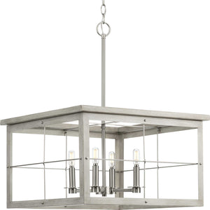 Progress Lighting - P400253-009 - Four Light Chandelier - Hedgerow - Brushed Nickel