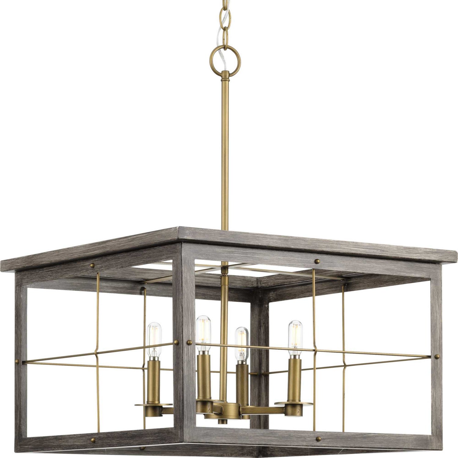 Progress Lighting - P400253-175 - Four Light Chandelier - Hedgerow - Distressed Brass