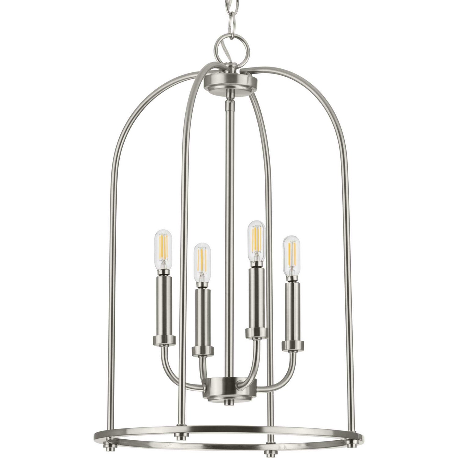 Progress Lighting - P500302-009 - Four Light Foyer Pendant - Leyden - Brushed Nickel