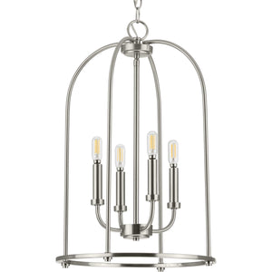 Progress Lighting - P500302-009 - Four Light Foyer Pendant - Leyden - Brushed Nickel