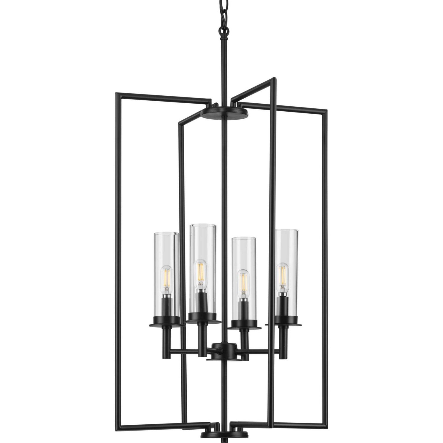 Progress Lighting - P500315-031 - Four Light Foyer Pendant - Kellwyn - Matte Black