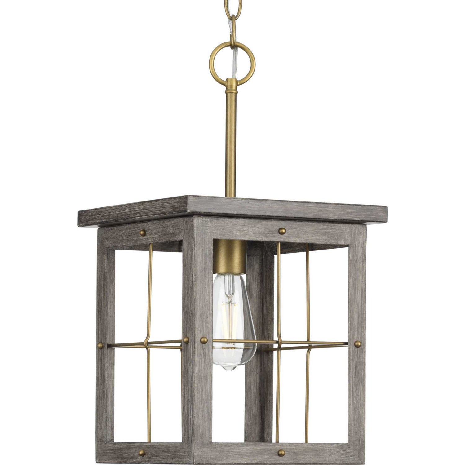 Progress Lighting - P500317-175 - One Light Pendant - Hedgerow - Distressed Brass