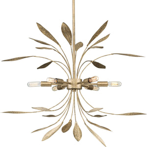 Progress Lighting - P500415-168 - Six Light Pendant - Mariposa - Antique Gold