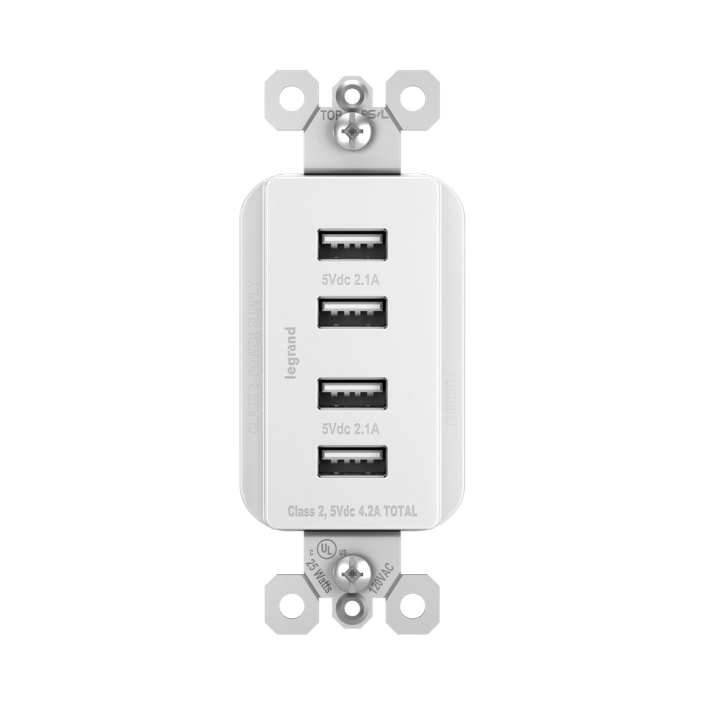 Legrand - TM8USB4WCC6 - Quad USB Charger - radiant - White