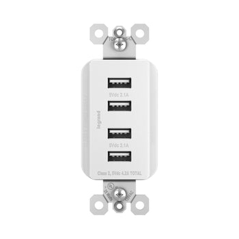 Legrand - TM8USB4WCC6 - Quad USB Charger - radiant - White