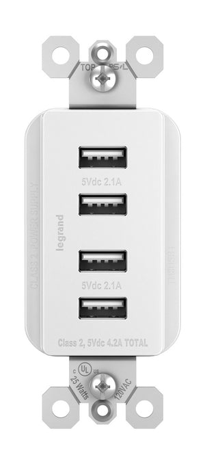 Legrand - TM8USB4WCC6 - Quad USB Charger - radiant - White