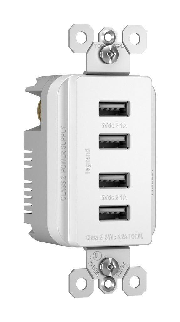 Legrand - TM8USB4WCC6 - Quad USB Charger - radiant - White