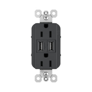 Legrand - TM826USBGCCV4 - 15A Tamper-Resistant USB Outlet - radiant - Graphite