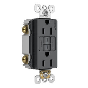 Legrand - 1597TRGCC4 - Tamper-Resistant 15A Duplex Self-Test GFCI Receptacles with SafeLock Protection - radiant - Graphite