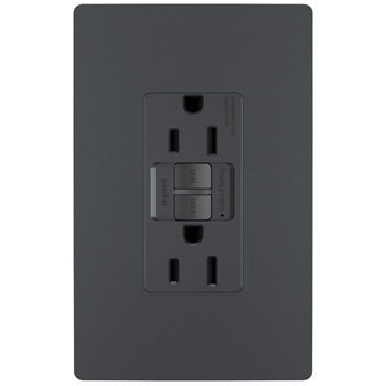 Legrand - 1597TRGCC4 - Tamper-Resistant 15A Duplex Self-Test GFCI Receptacles with SafeLock Protection - radiant - Graphite