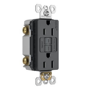 Legrand - 1597TRGCC4 - Tamper-Resistant 15A Duplex Self-Test GFCI Receptacles with SafeLock Protection - radiant - Graphite
