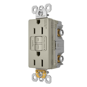Legrand - 1597TRNICC4 - Tamper-Resistant 15A Duplex Self-Test GFCI Receptacles with SafeLock Protection - radiant - Nickel