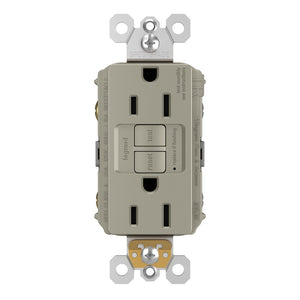 Legrand - 1597TRNICC4 - Tamper-Resistant 15A Duplex Self-Test GFCI Receptacles with SafeLock Protection - radiant - Nickel