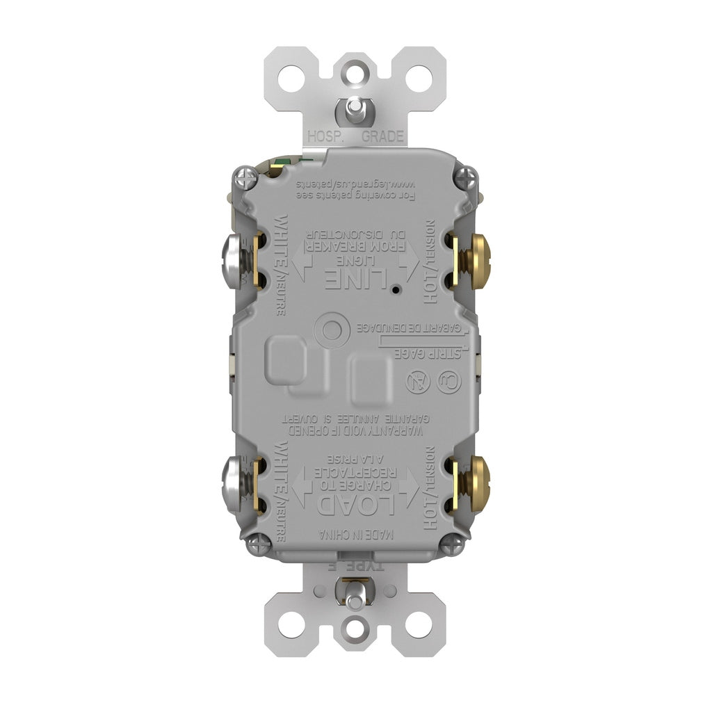 Legrand - 1597TRNICC4 - Tamper-Resistant 15A Duplex Self-Test GFCI Receptacles with SafeLock Protection - radiant - Nickel