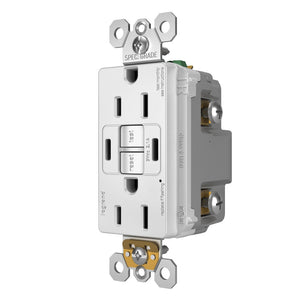 Legrand - 1597TRUSBCCW - Tamper-Resistant 15A Duplex Self-Test GFCI Receptacles with SafeLock Protection, USB Type C/C - radiant - White