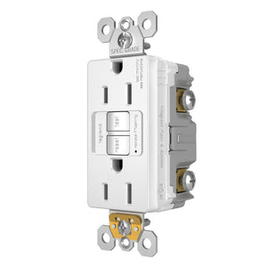 Legrand - 1597TRW - Tamper-Resistant 15A Duplex Self-Test GFCI Receptacles with SafeLock Protection - radiant - White