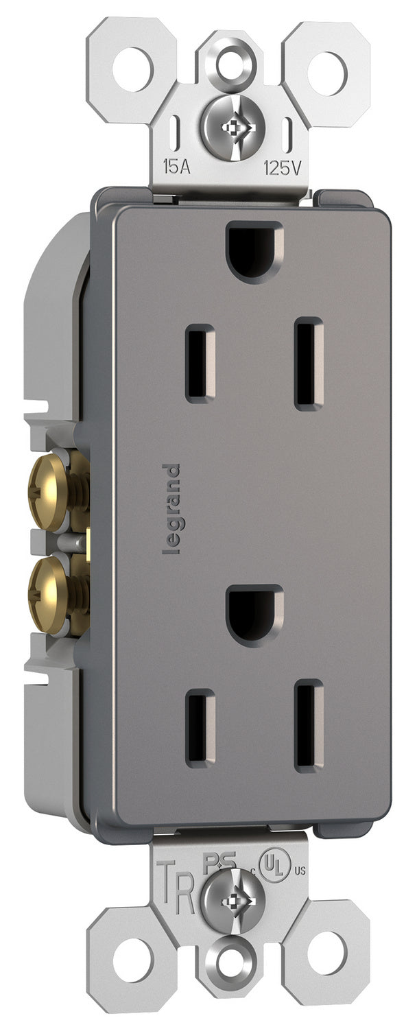 Legrand - 885TRNICC12 - Duplex Tamper-Resistant Outlet - radiant - Nickel