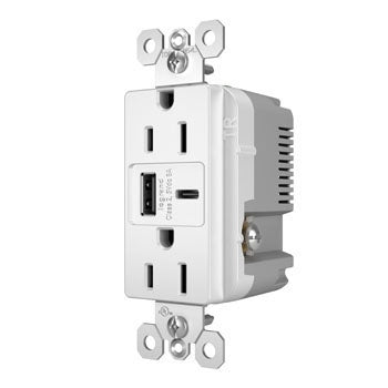 Legrand - R26USBACW - 15A Tamper-Resistant USB Type A/C Outlet - radiant - White