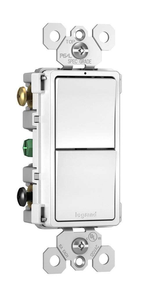 Legrand - RCD33W - Two Single Pole/3-Way Switches - radiant - White