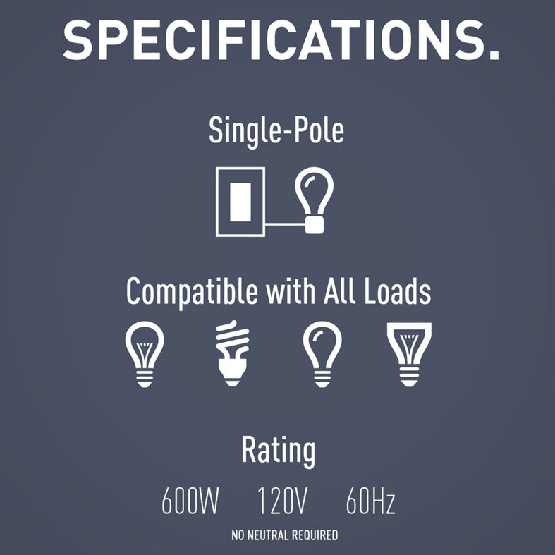 Legrand - RRW600VTC - Single-Pole 3-Way Vacancy Sensor - radiant - White